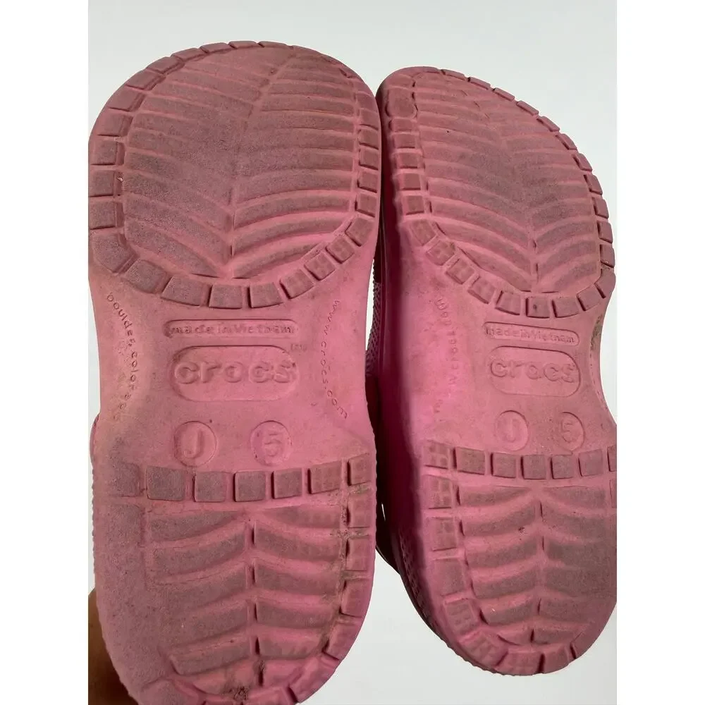 Crocs Classic Clog Pink Slip On Shoes Kids J5 Size 5